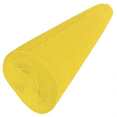 PAPEL CREPE COLOR AMARILLO CANARIO DE 50 CMS X 2 MTS PASCUA