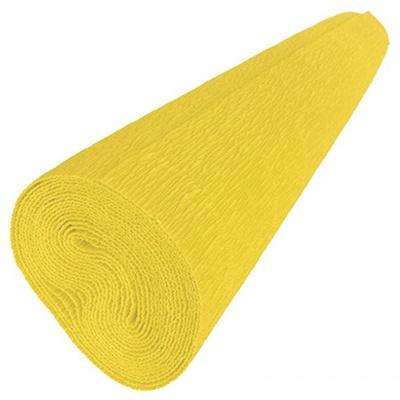 PAPEL CREPE COLOR AMARILLO CLARO DE 50 CMS. X 2.00 MTS. PASCUA