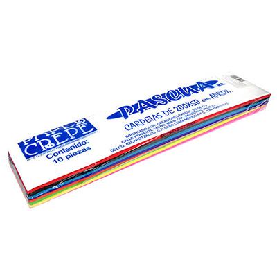 PAPEL CREPE COLORES SURTIDOS  DE 50 CMS. X 2.00 MTS. CON 10 PIEZAS PASCUA