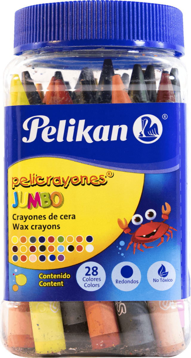 PELICRAYONES JUMBO TRIANGULARES CON 28 COLORES PELIKAN