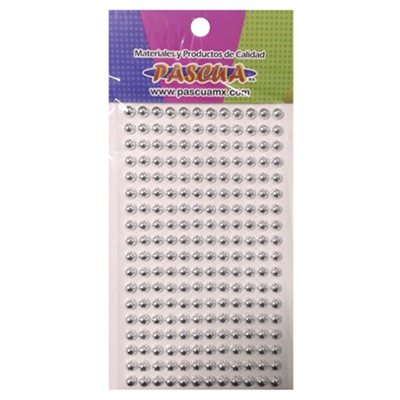 PIEDRAS ACRILICAS REDONDAS COLOR PLATA DE 6 MM. PASCUA