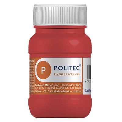 PINTURA ESCOLAR POLITEC DE 100 ML COLOR ROJO (314)