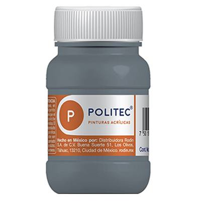 PINTURA ESCOLAR POLITEC DE 100 ML COLOR GRIS (317)