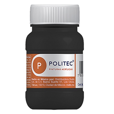 PINTURA ESCOLAR POLITEC DE 100 ML COLOR NEGRO INTENSO (302)