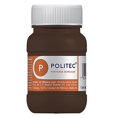 PINTURA ESCOLAR POLITEC DE 100 ML COLOR SOMBRA CAFE (304)