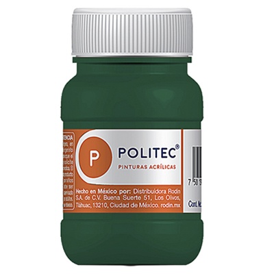 PINTURA ESCOLAR POLITEC DE 100 ML VERDE OBSCURO (306)