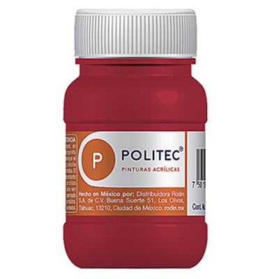 PINTURA ESCOLAR POLITEC DE 100 ML COLOR ROJO TOLUIDINA (309)