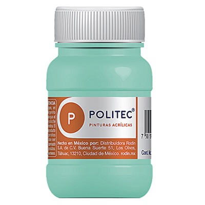 PINTURA ESCOLAR POLITEC DE 100 ML COLOR VERDE PALIDO (333)