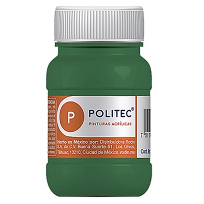 PINTURA ESCOLAR POLITEC DE 100 ML COLOR VERDE CLARO (312)