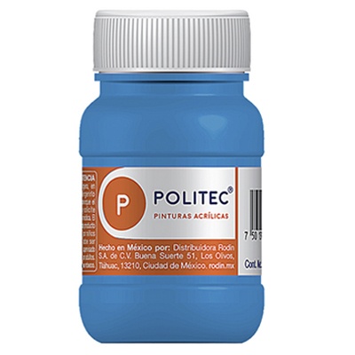 PINTURA ESCOLAR POLITEC DE 100 ML COLOR AZUL CELESTE (313)