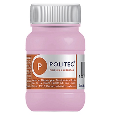 PINTURA ESCOLAR POLITEC DE 100 ML COLOR ROSA PASTEL (326)