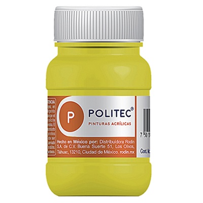 PINTURA ESCOLAR POLITEC DE 100 ML COLOR LIMON HANZA (307)