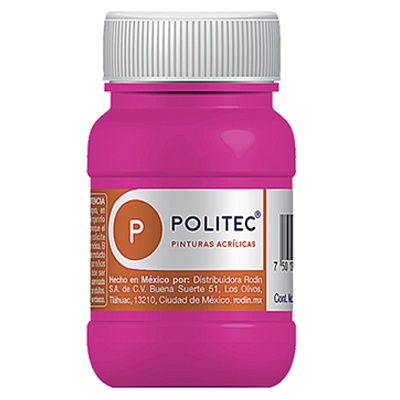 PINTURA ESCOLAR POLITEC DE 100 ML COLOR ROSA MEXICANO (337)
