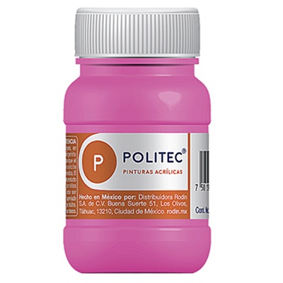 PINTURA ESCOLAR POLITEC DE 100 ML COLOR CARMIN CLARO (323)