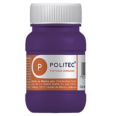 PINTURA ESCOLAR POLITEC DE 100 ML COLOR MALVA (335)