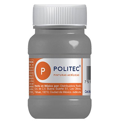 PINTURA ESCOLAR POLITEC SERIE 700 DE 100 ML COLOR PLATA