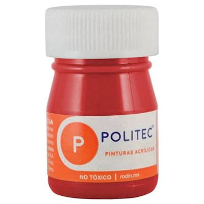 PINTURA ESCOLAR POLITEC DE 20 ML COLOR ROJO (314)