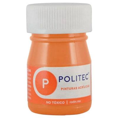 PINTURA ESCOLAR POLITEC DE 20 ML COLOR NARANJA CLARO (332)