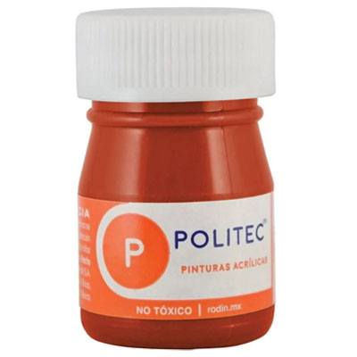 PINTURA ESCOLAR POLITEC DE 20 ML COLOR ROJO OXIDO (305)