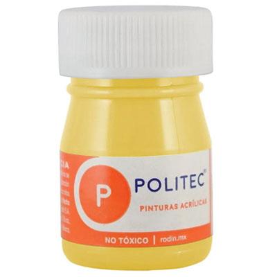 PINTURA ESCOLAR POLITEC DE 20 ML COLOR AMARILLO CLARO (327)