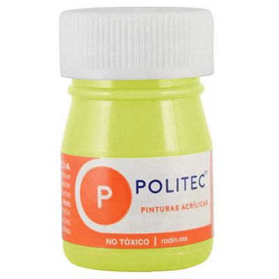 PINTURA ESCOLAR POLITEC DE 20 ML COLOR LIMON HANZA (307)