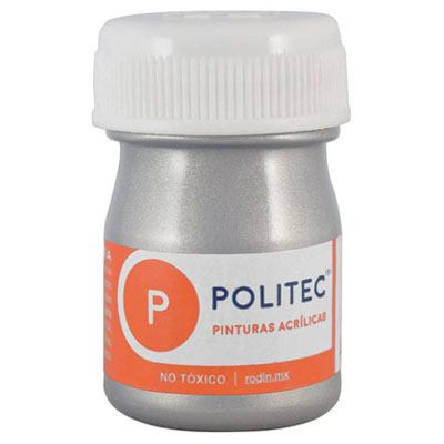 PINTURA ESCOLAR POLITEC SERIE 700 DE 20 ML COLOR  PLATA (701)