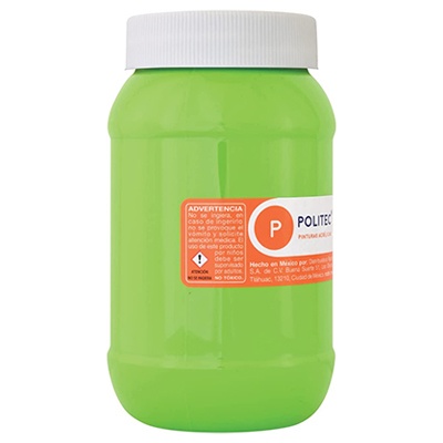 PINTURA ESCOLAR POLITEC DE 1 LITRO COLOR VERDE CLARO (312)
