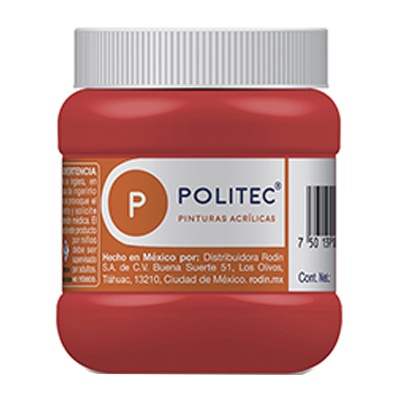 PINTURA ESCOLAR POLITEC 250 ML COLOR ROJO (314)