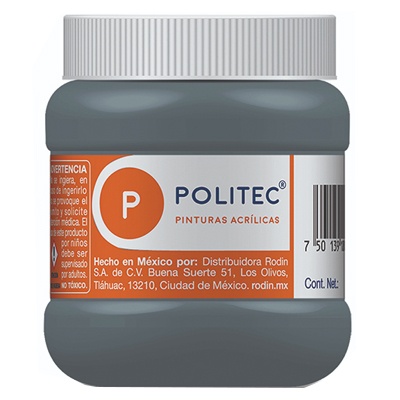 PINTURA ESCOLAR POLITEC 250 ML COLOR GRIS (317)