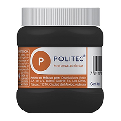 PINTURA ESCOLAR POLITEC 250 ML COLOR NEGRO INTENSO (302)