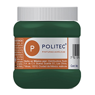 PINTURA ESCOLAR POLITEC 250 ML COLOR VERDE OBSCURO (306)