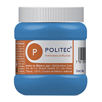 PINTURA ESCOLAR POLITEC 250 ML COLOR AZUL CELESTE (313)