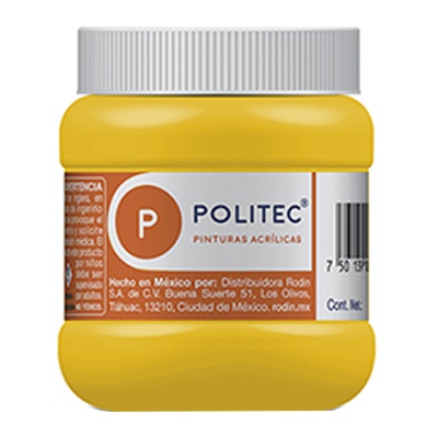 PINTURA ESCOLAR POLITEC 250 ML COLOR AMARILLO MEDIO (318)