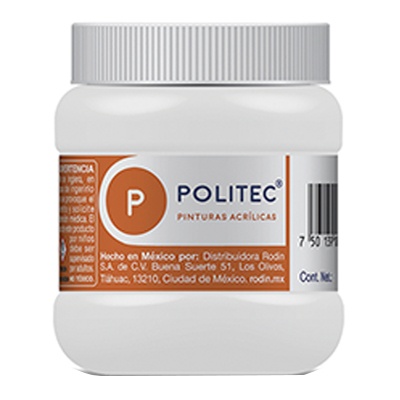 PINTURA ESCOLAR POLITEC 250 ML COLOR BLANCO TITANIO (301)