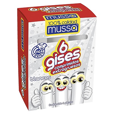 CAJA DE BLANCOS COMPRIMIDOS EXTRAGRUESOS CON 6 PIEZAS MUSSA