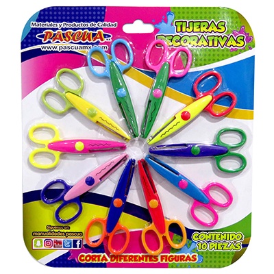 BLISTER CON 10 TIJERAS DECORATIVAS PASCUA