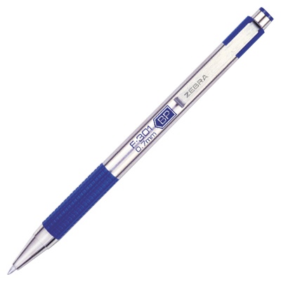 BOLIGRAFO F-301 GRIP AZUL CON TINTA COLOR NEGRO ZEBRA