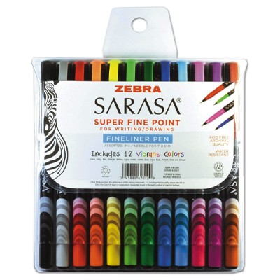 ESTUCHE CON 12 PLUMINES SARASA POROUS ZEBRA