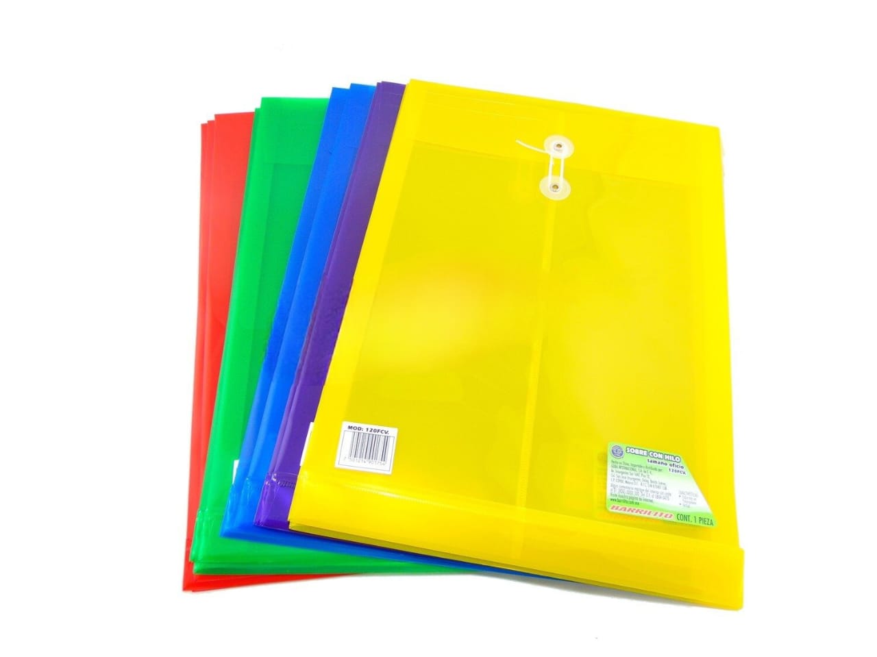 1 SOBRE D/PLASTICO T/O VERT. C/HILO MOD. 120FCVN MC. BARRILITO