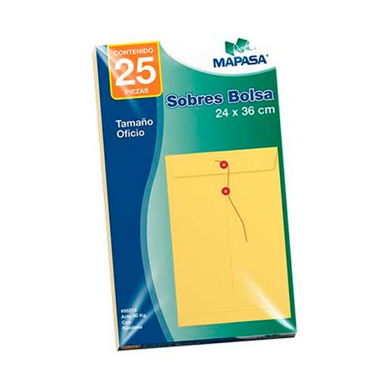 CIENTO DE SOBRES TAMAÑO OFICIO CON HILO MAPASA