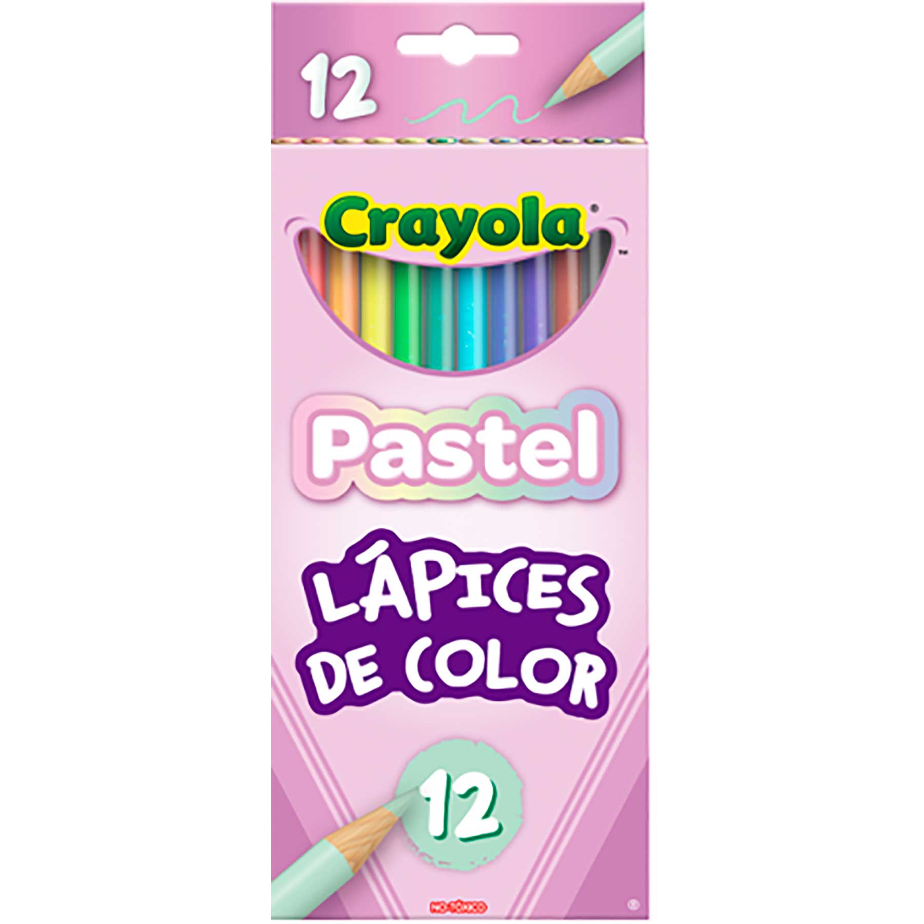COLORES LARGOS CON 12 PIEZAS MOD. 68-2030 MC. CRAYOLA COLOR PASTEL