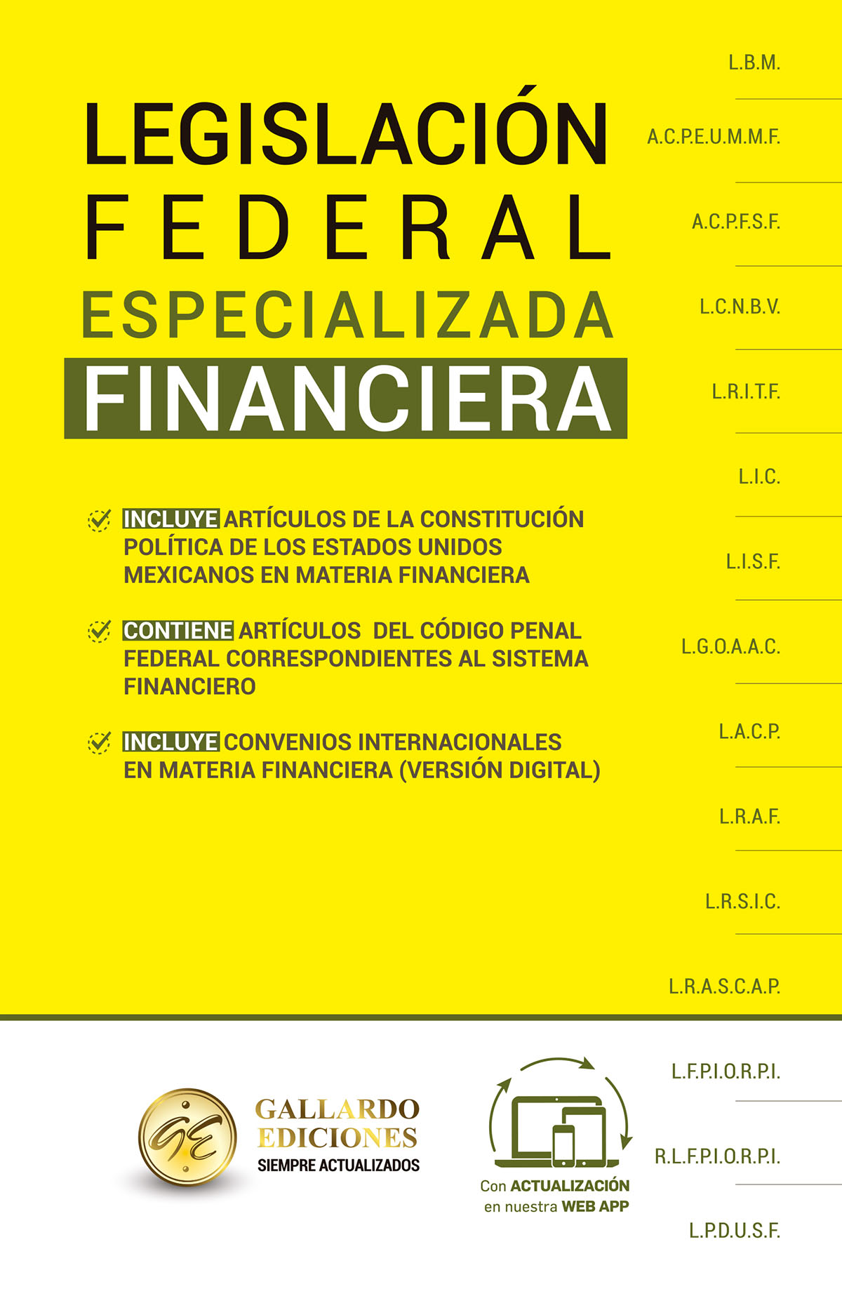 LEGISLACION FEDERAL FINANCIERA ESPECIALIZADA
