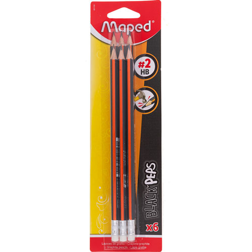 PAQUETE CON 6 LAPICES BLACK PEPS 2HB MAPED