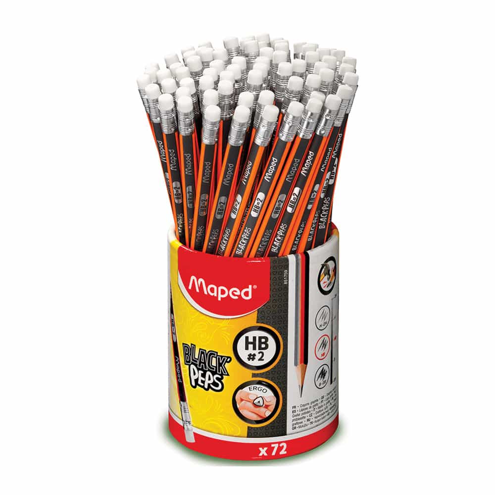 BOTE CON 72 LAPICES BLACK PEPS 2HB MAPED