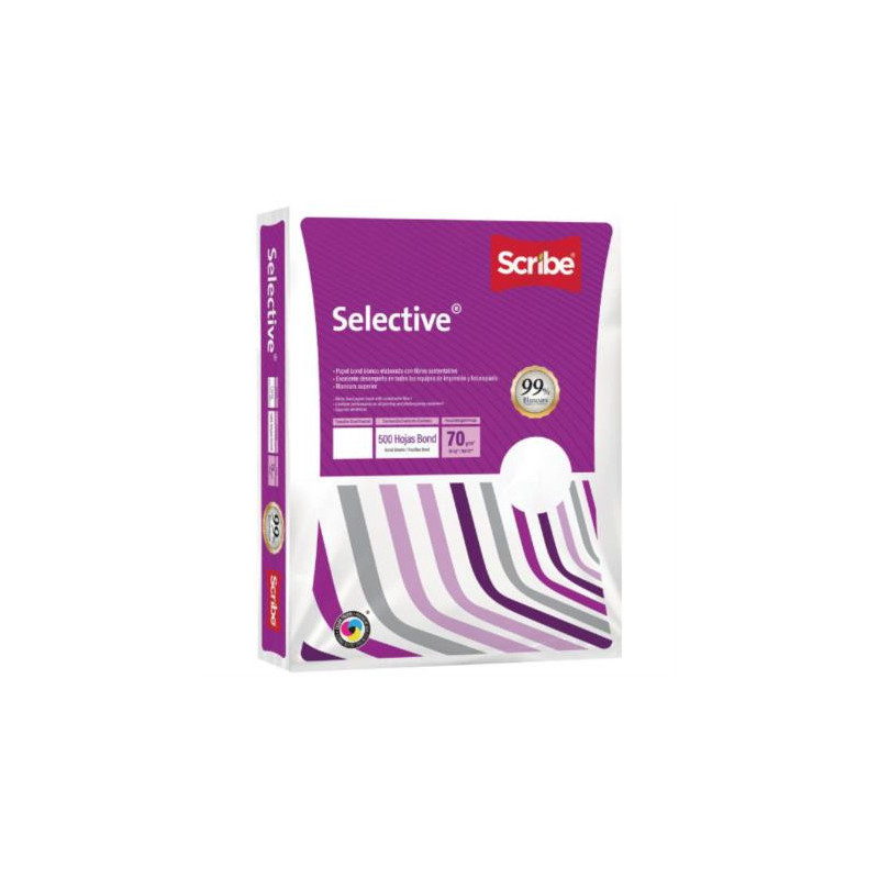 PAPEL BOND BLANCO T/CARTA 70 GRS. 99% DE BLANCURA C/5000 HOJAS SELECTIVE SCRIBE 2023